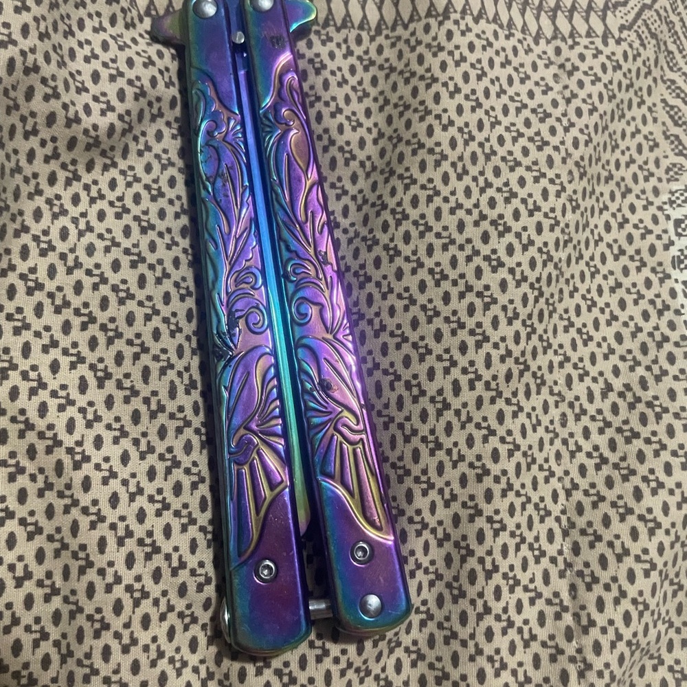Iridescent Butterfly Knife